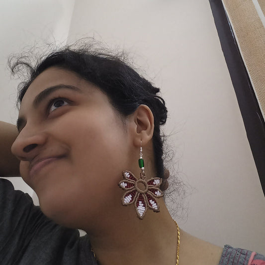 Cavandoli floral petalled large dangler earrings party wear earrings long earrings