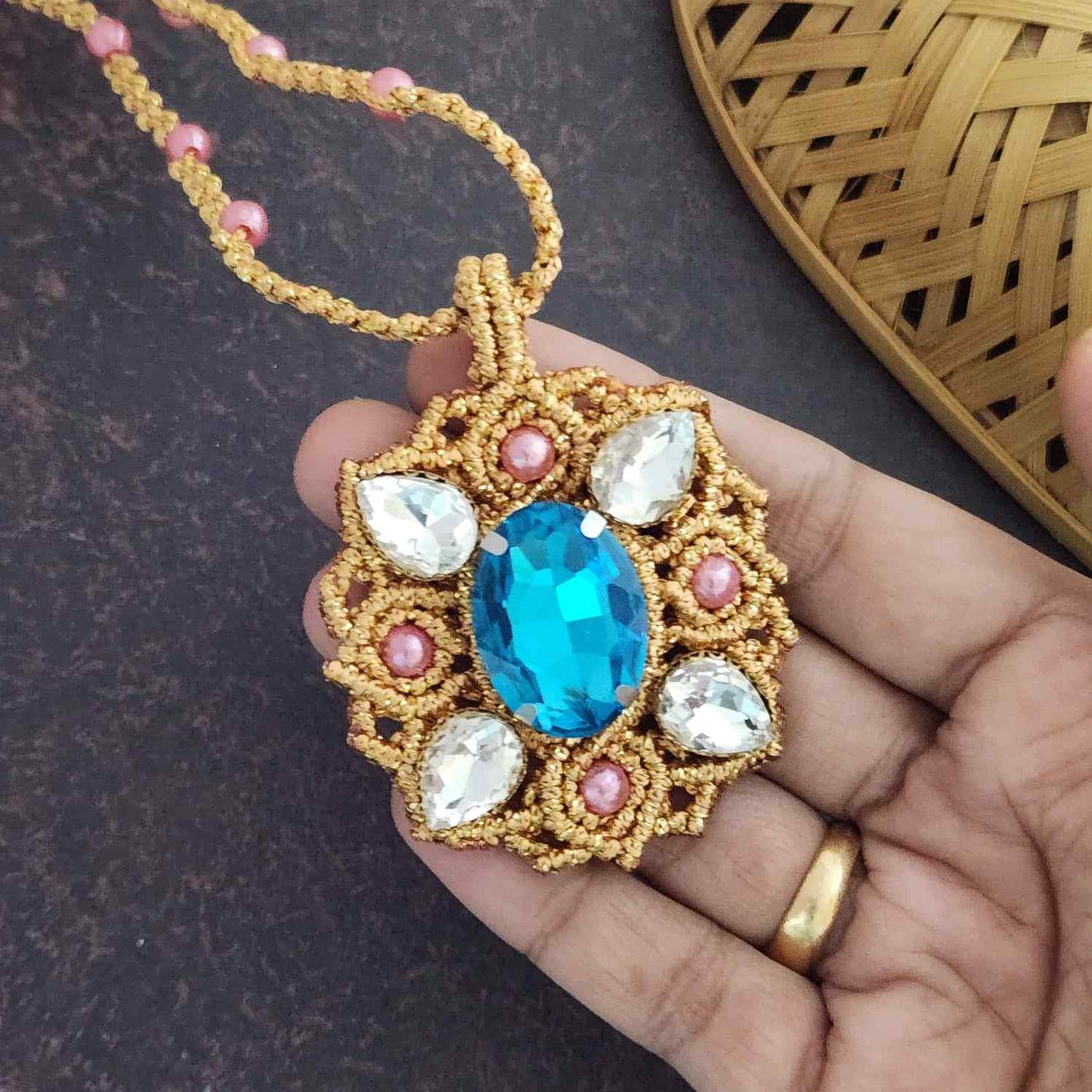 gold pendant stone jewellery party wear necklace formal wear jewellery for office work wedding jewellery gift for mom her gold jewellery bracelet