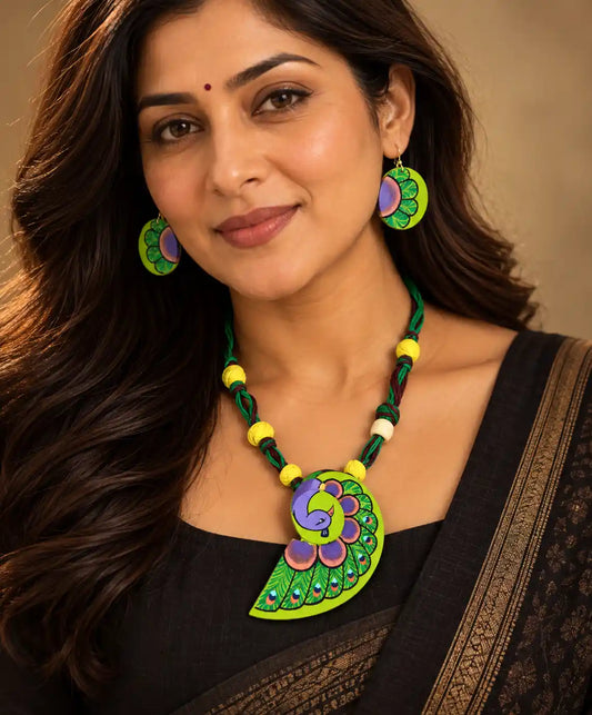 Alekhya fabric necklace set