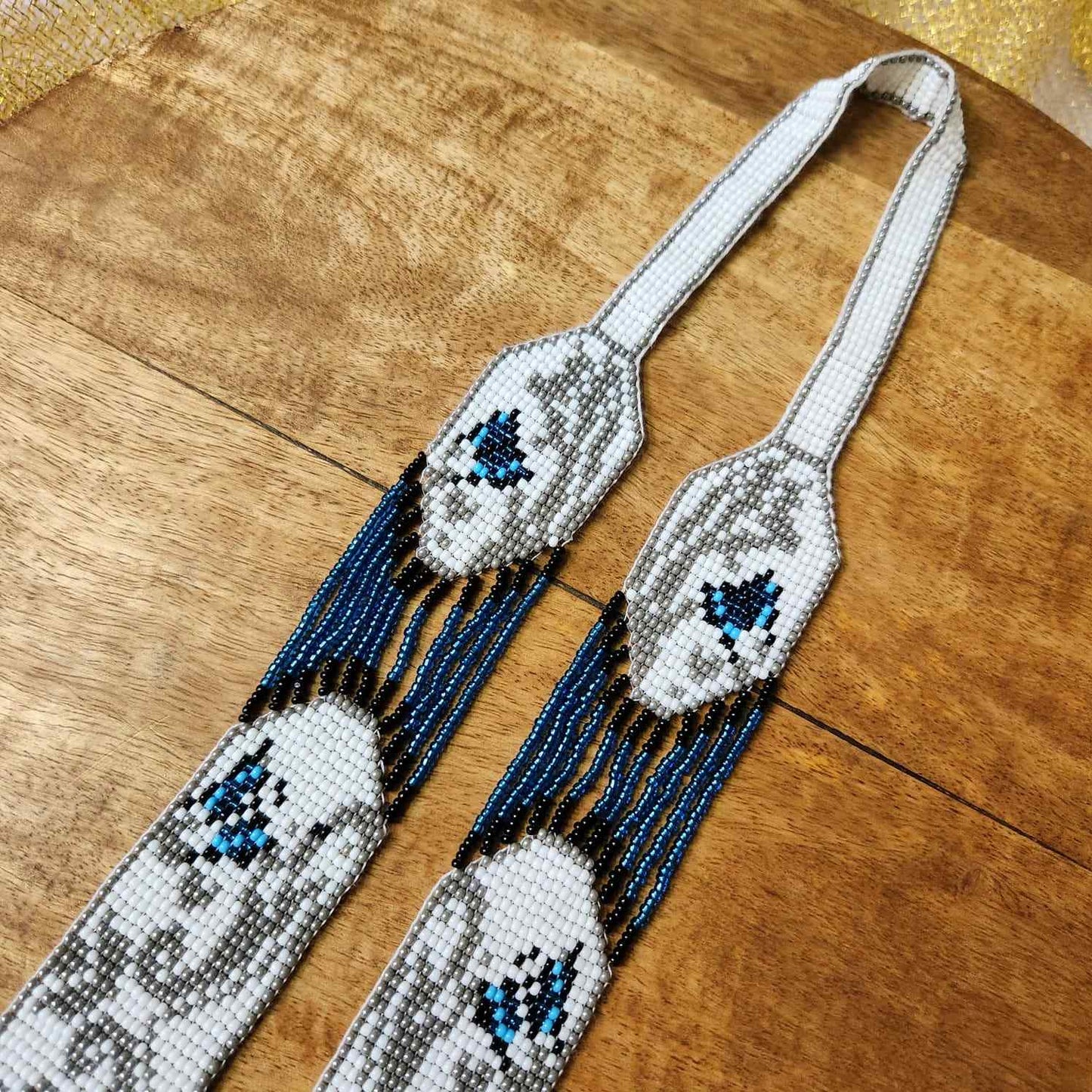 blue butterfly bead necklace set layered necklace butterfly pattern native american design necklace for office wear party wear wedding haldi mehndi sangeet jewellery