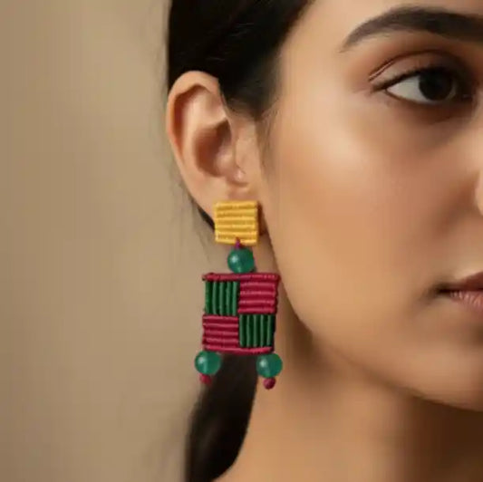 Charu macrame stud earrings