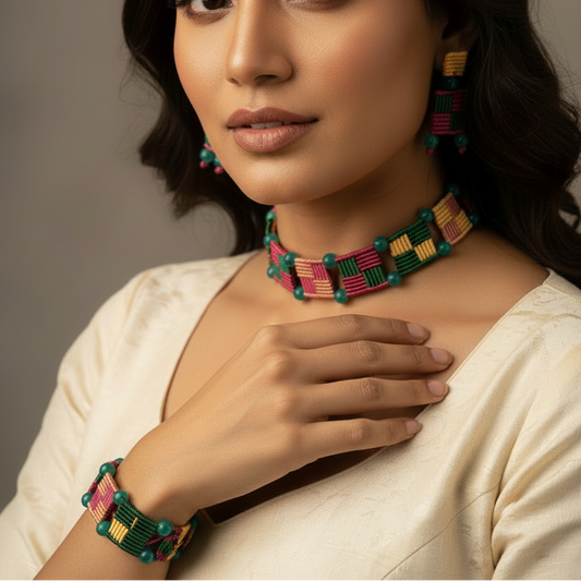 Charu macrame necklace set