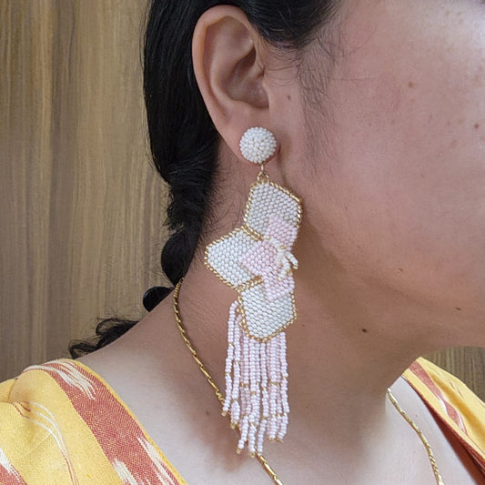 seed bead earrings statement earrings for party wear for saree office wear earrings long earrings danglers