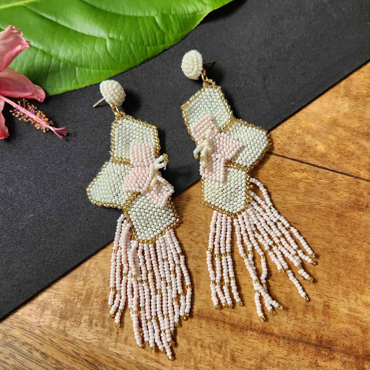 seed bead earrings statement earrings for party wear for saree office wear earrings long earrings danglers