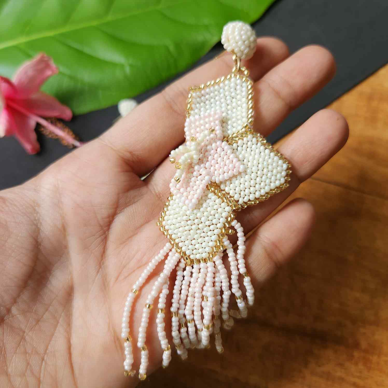 seed bead earrings statement earrings for party wear for saree office wear earrings long earrings danglers