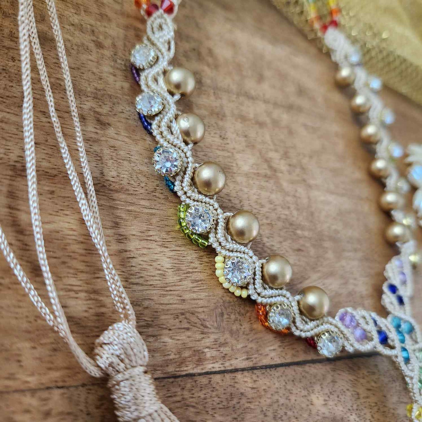 rainbow coloured jewellery necklace set stone necklace crystal jewellery pearl necklace statement earrings