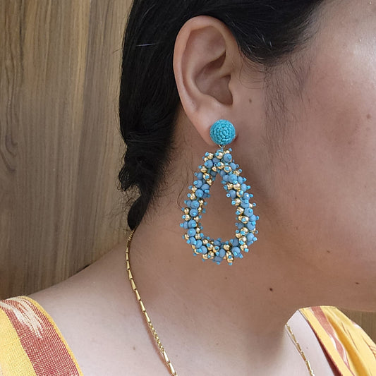 Dhatri blue bead earrings