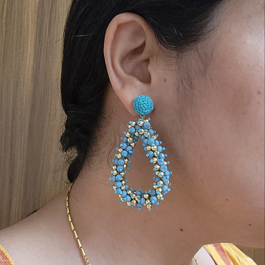Dhatri blue bead earrings