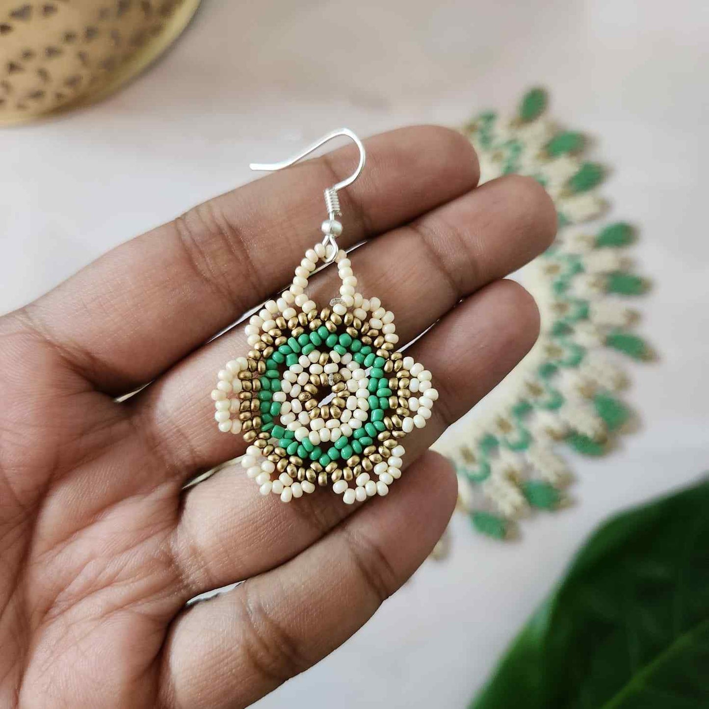 leaf design necklace floral earrings nature inspired jewellery set office wear formal wear party wear haldi mehndi sangeet necklace set