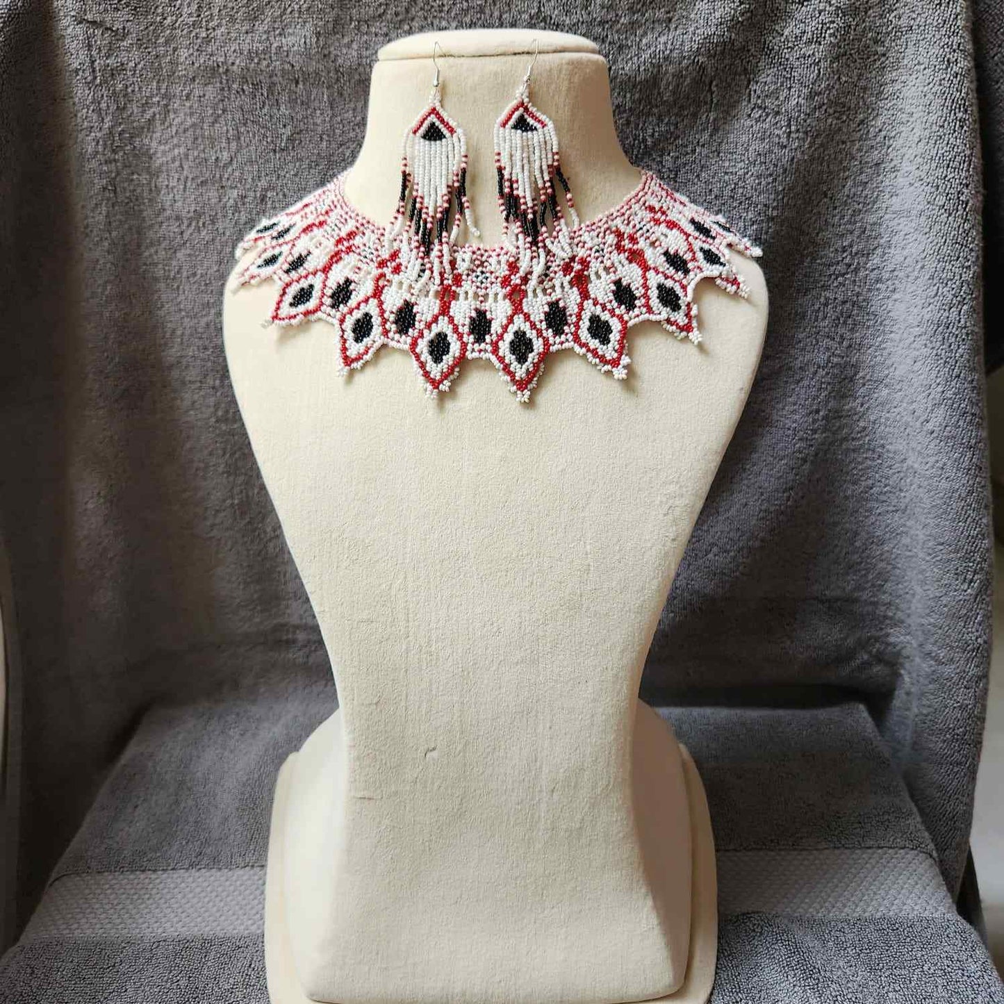 bib necklace bead jewellery diamond pattern black broad necklace choker bead necklace set dangler earrings party wear wedding wear grand necklace set jewellery