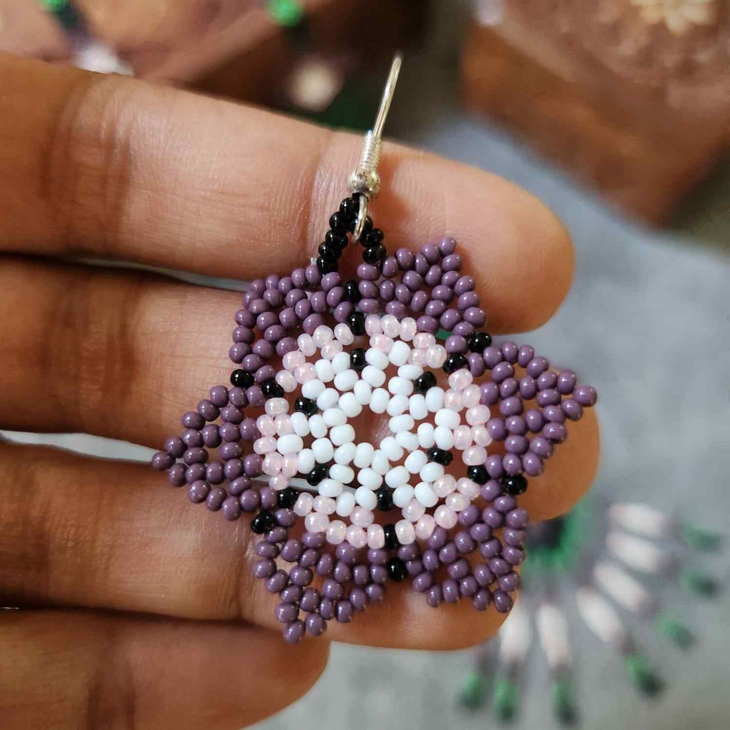 bead necklace flower necklace 3D necklace leaf green leaves haldi necklace set flower earrings white necklace mauve purple flower