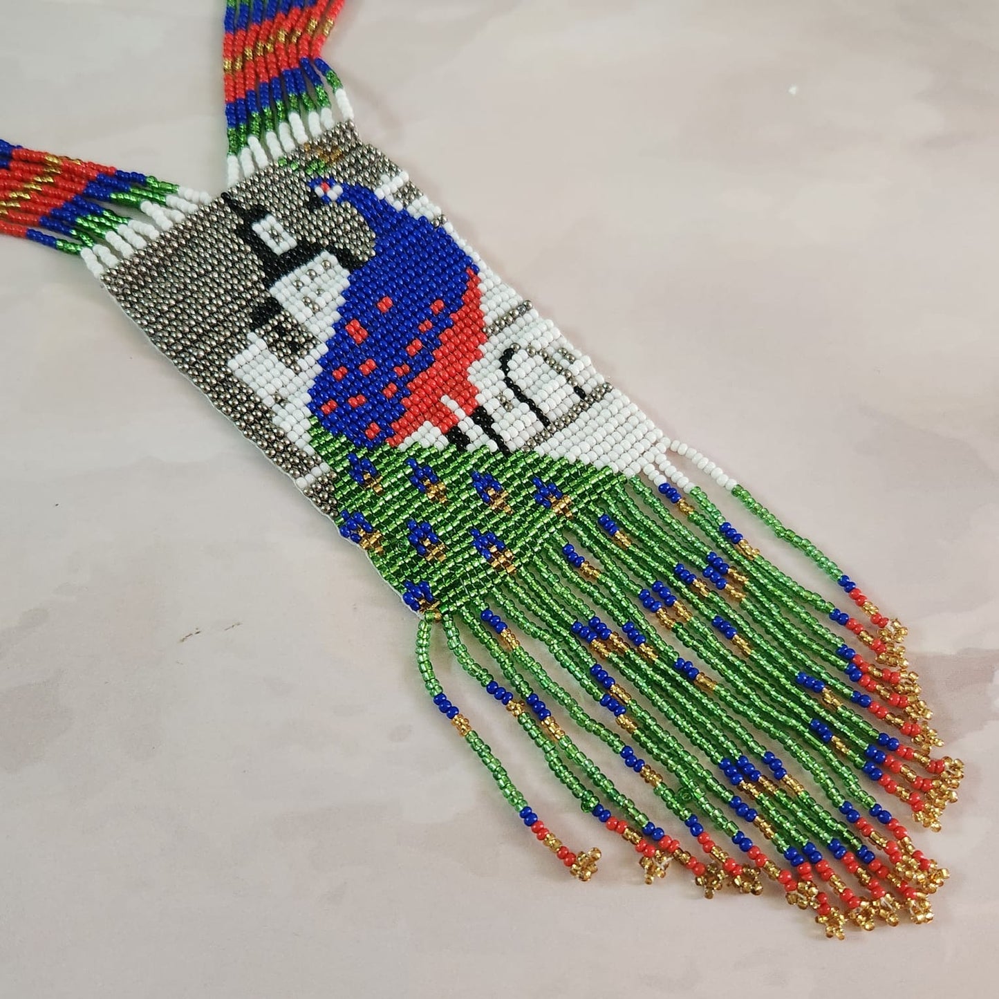 Mayil peacock beadloom necklace set