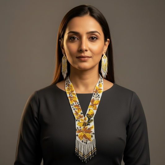 party wear jewellery bead necklace earrings set bird and leaves officewear jewellery wedding bridal jewellery