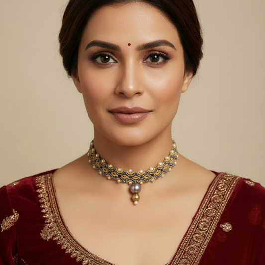 Orma macrame statement necklace