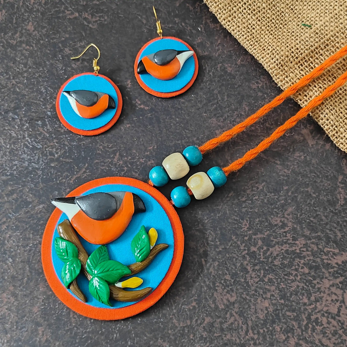 Parthivi fabric necklace set
