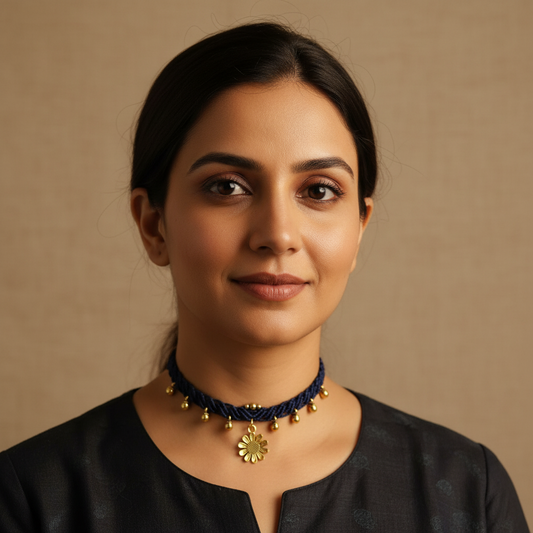 Prastarini macrame statement necklace