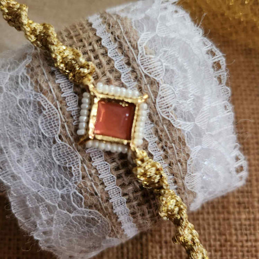 macrame bracelet gold bracelet anklet armlet party wear accessory adjustable bracelet orange stone bracelet