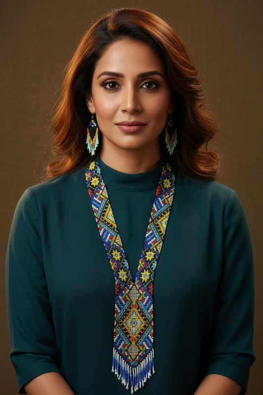 Spatika beadloom necklace set