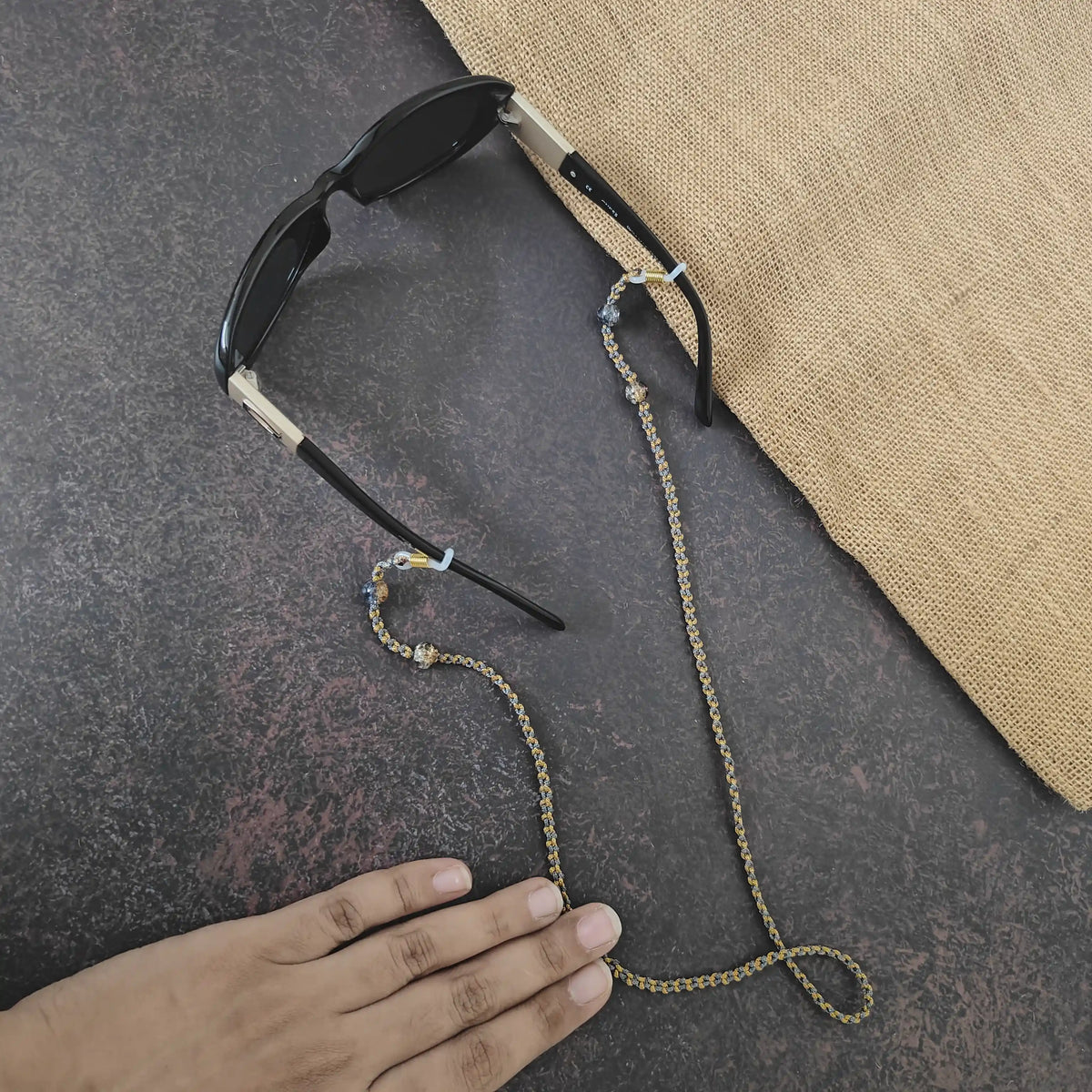 Vinaya grey macrame spectacle chain