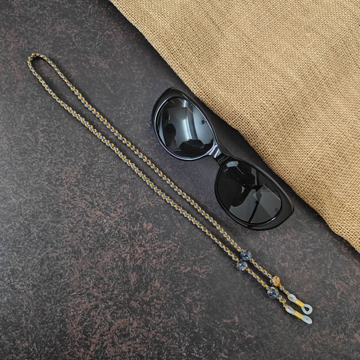 Vinaya brown macrame spectacle chain