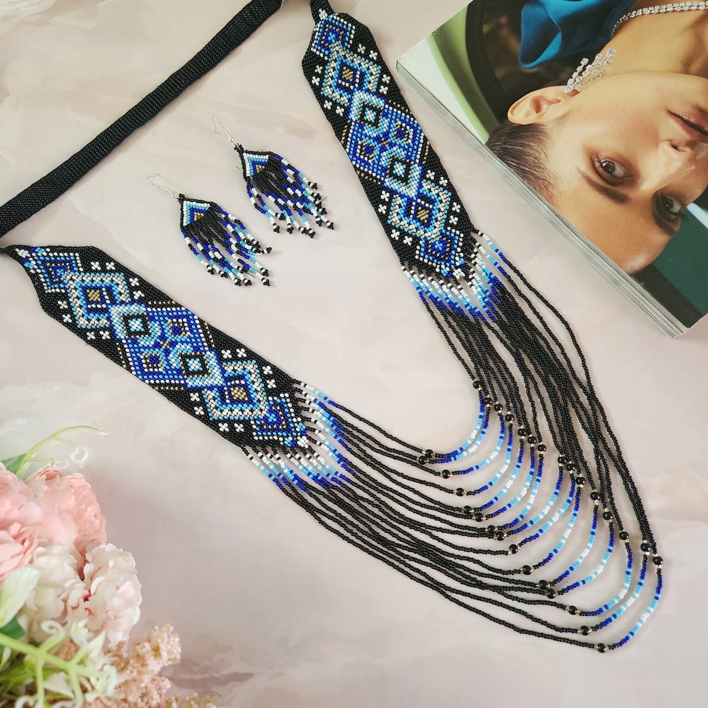 bead jewellery floral beadloom geometric design jewellery partywear jewellery buddha necklace office wear formal wear