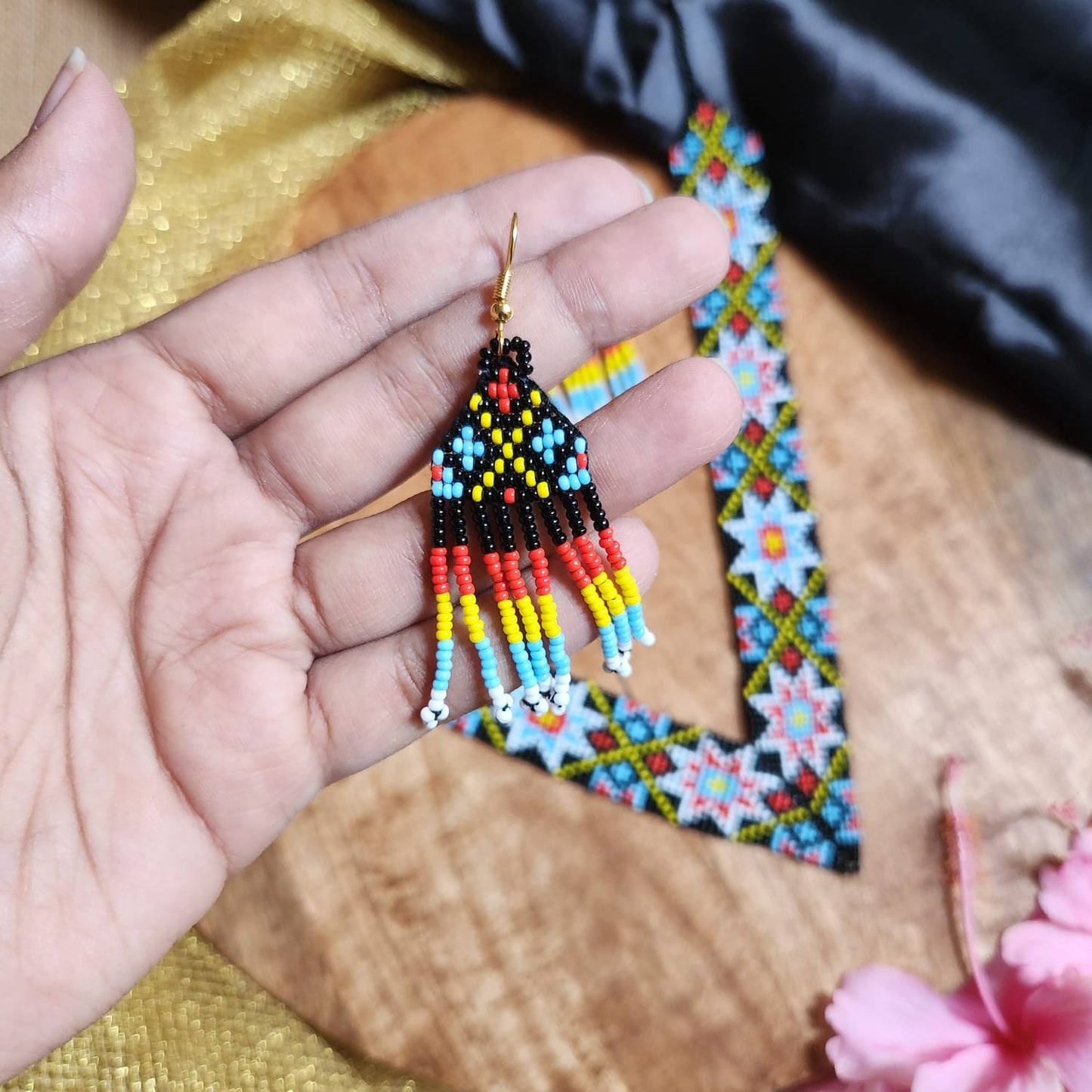 bead jewellery party necklace floral geometric jewellery for collar outfits V neck outfits