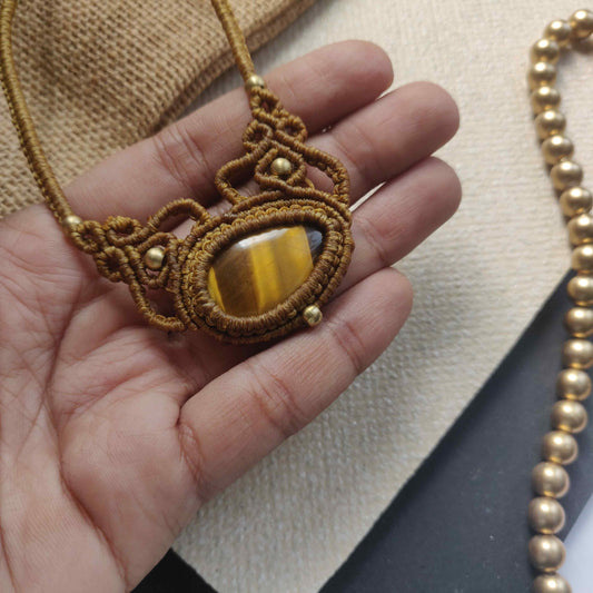 tigereye stone necklace office wear necklace small necklace delicate jewellery brown necklace tiger eye