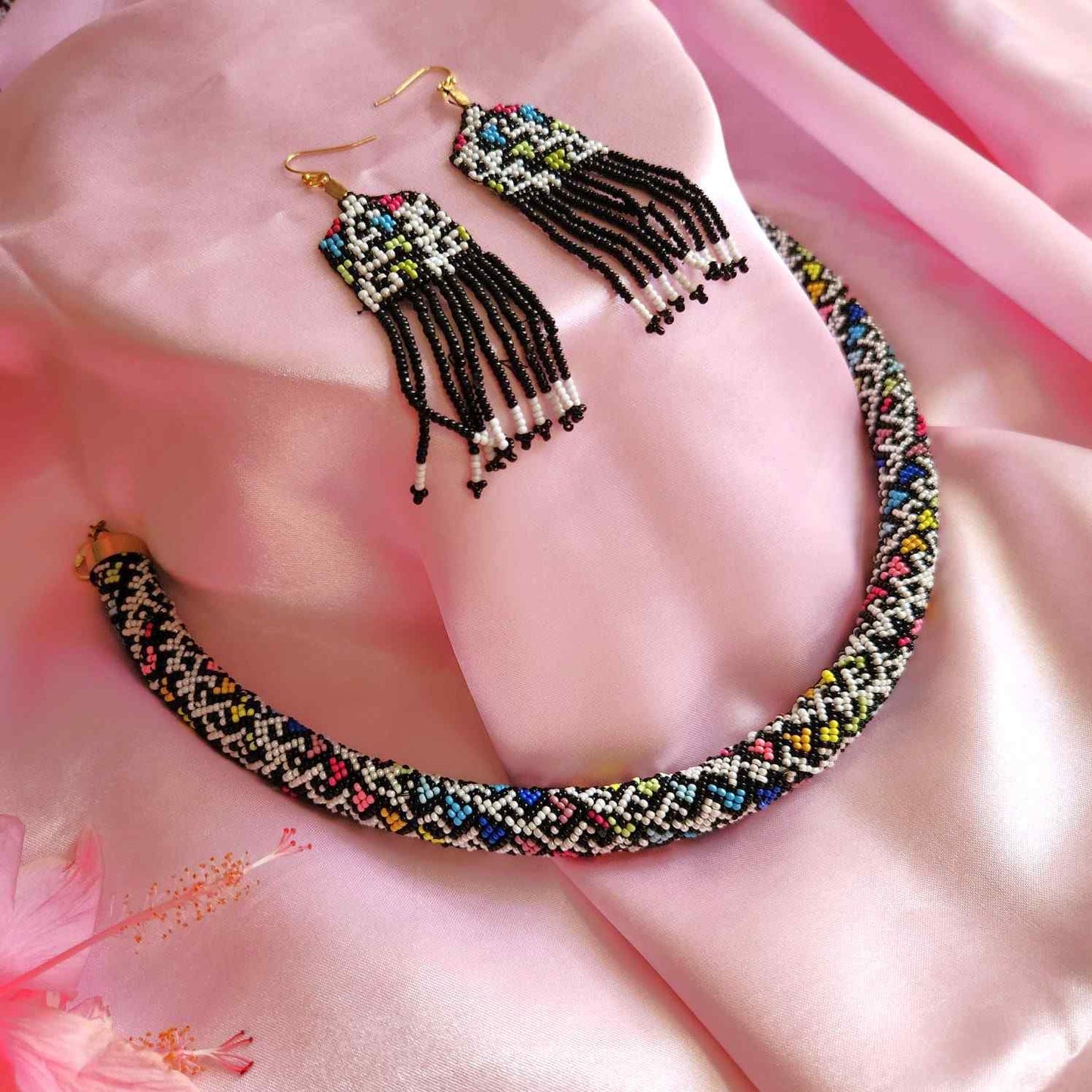 bead jewellery dog collar necklace set rope necklace partywear formal occasion