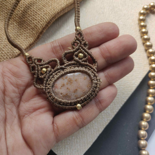 brown stone necklace office wear necklace small necklace delicate jewellery brown necklace onyx