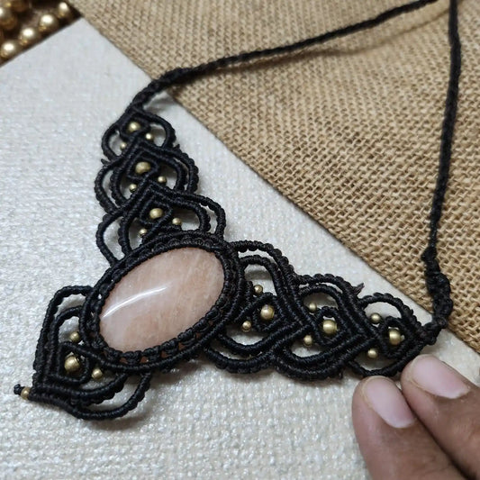 stone necklace formal necklace office-wear necklace with saree with salwar with kurti green stone casual daily wear jewellery