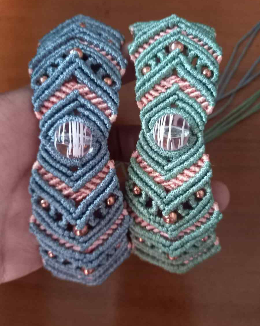 handmade macrame statement bead choker necklace in a lightweight design