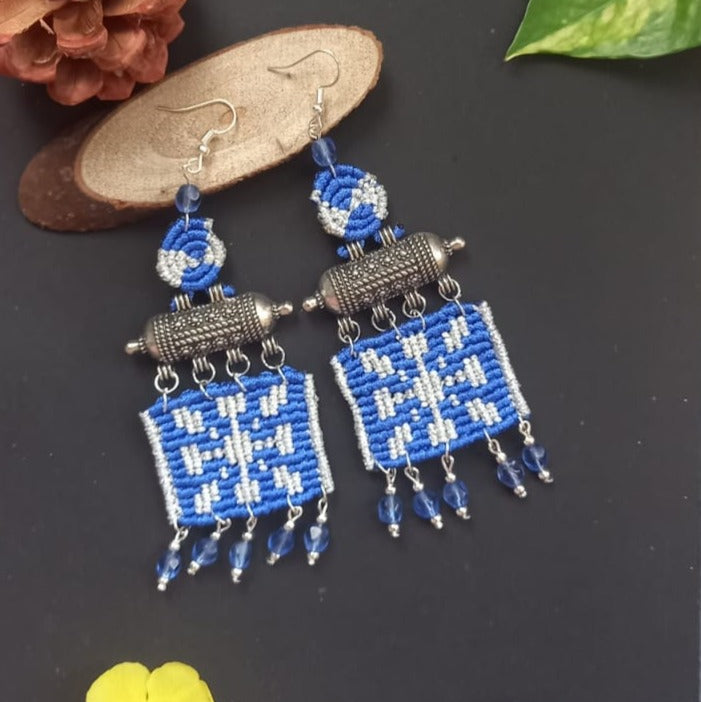 Mallika blue cavandoli dangler earrings