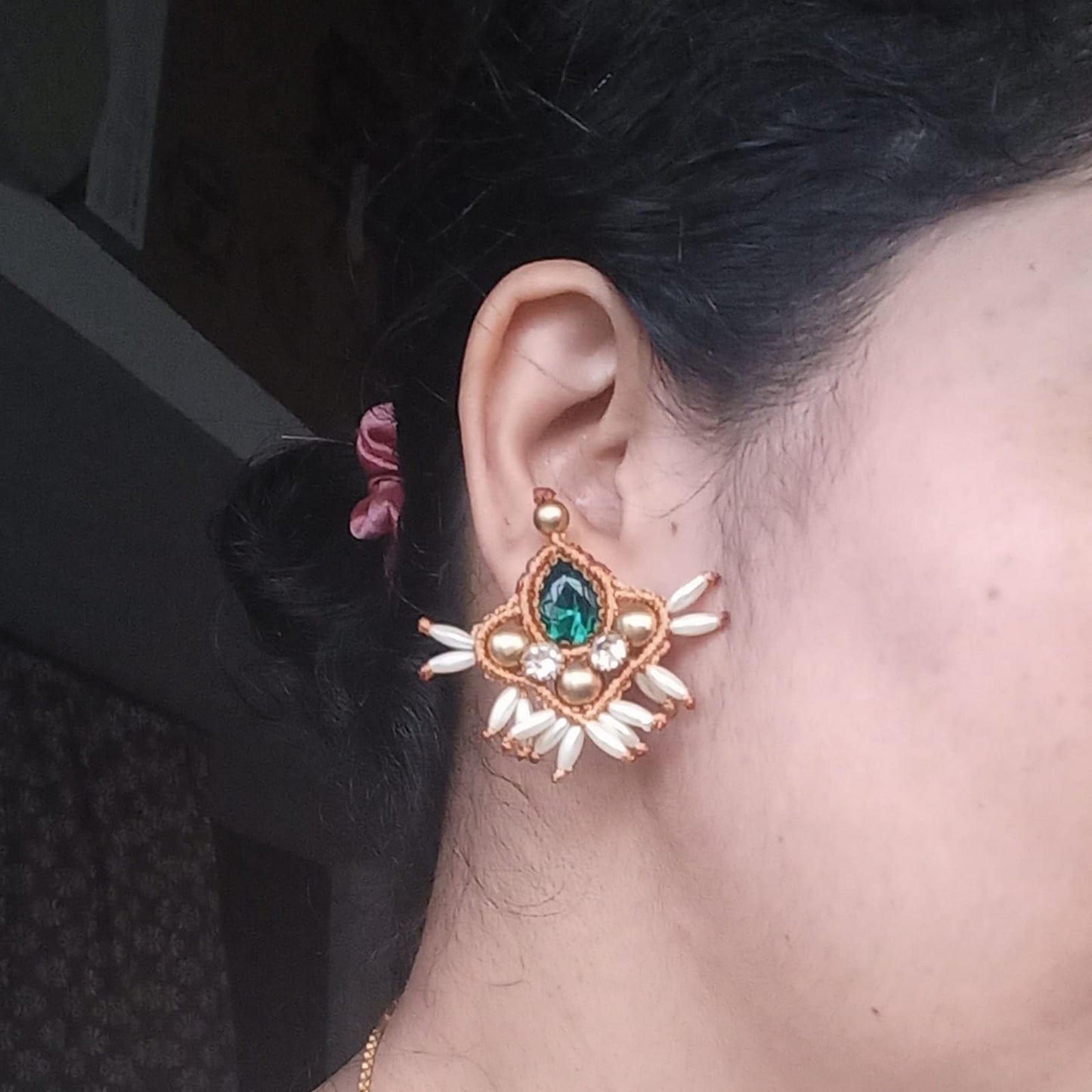 stone necklace macrame necklace set pearl necklace gold necklace bead necklace ethnic necklace