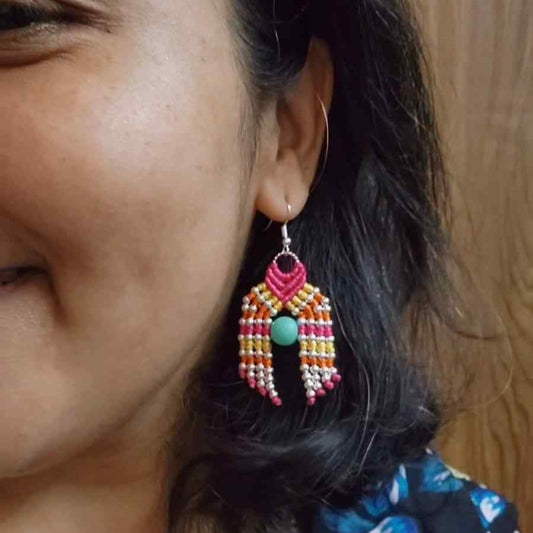 long dangler earrings party wear silver bead earrings daily wear earrings