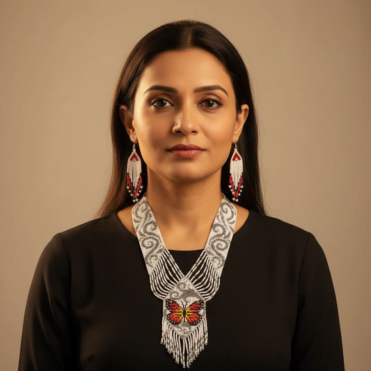 Peksha butterfly bead necklace set
