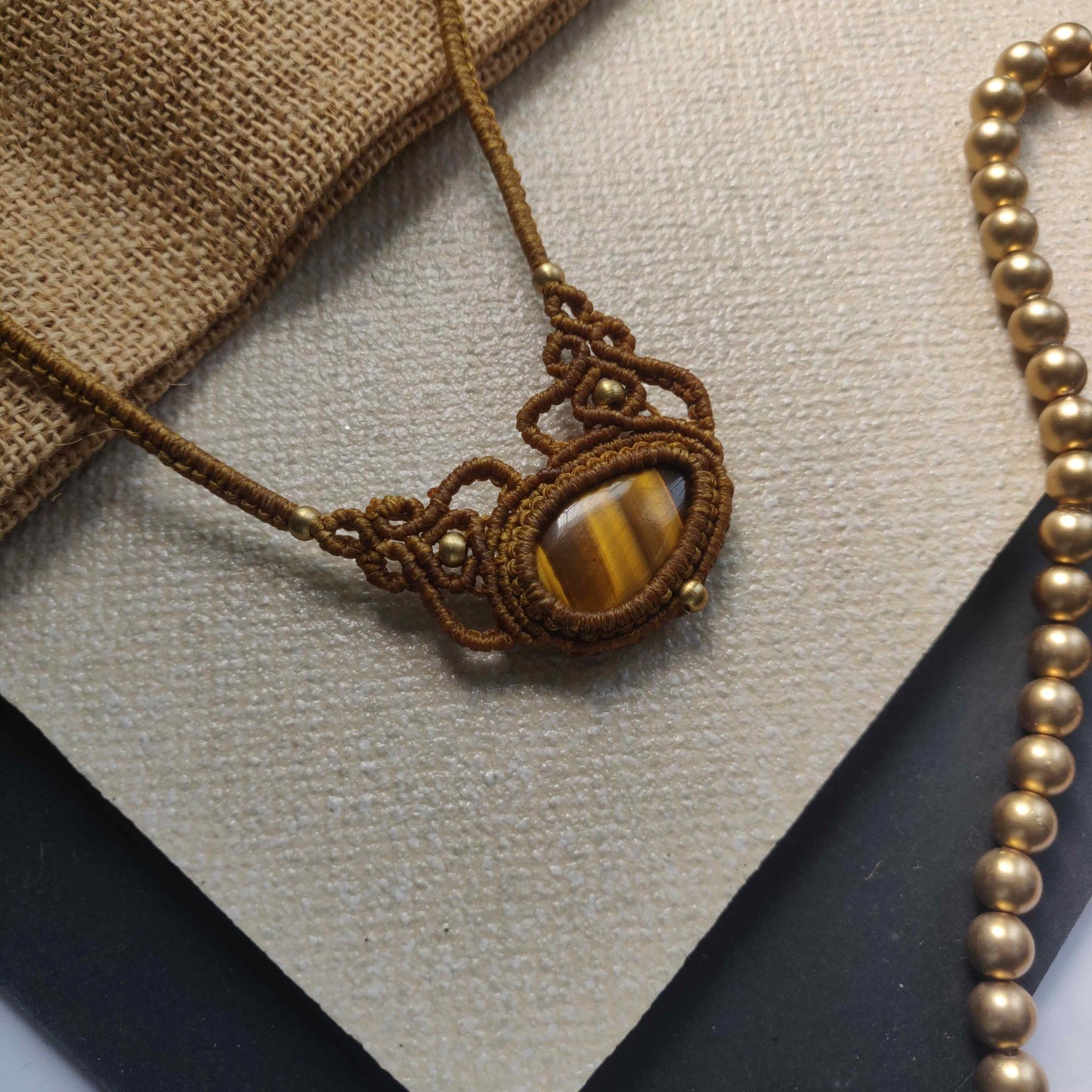 tigereye stone necklace office wear necklace small necklace delicate jewellery brown necklace tiger eye