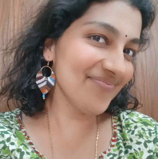 macrame earrings multi coloured earrings long earrings