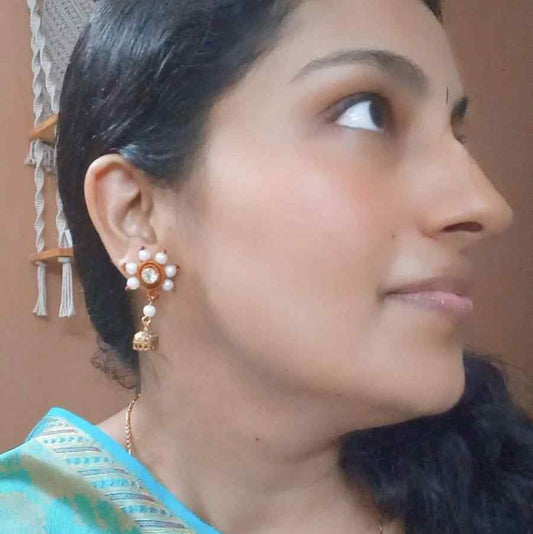 Manikarnika macrame jhumki earrings