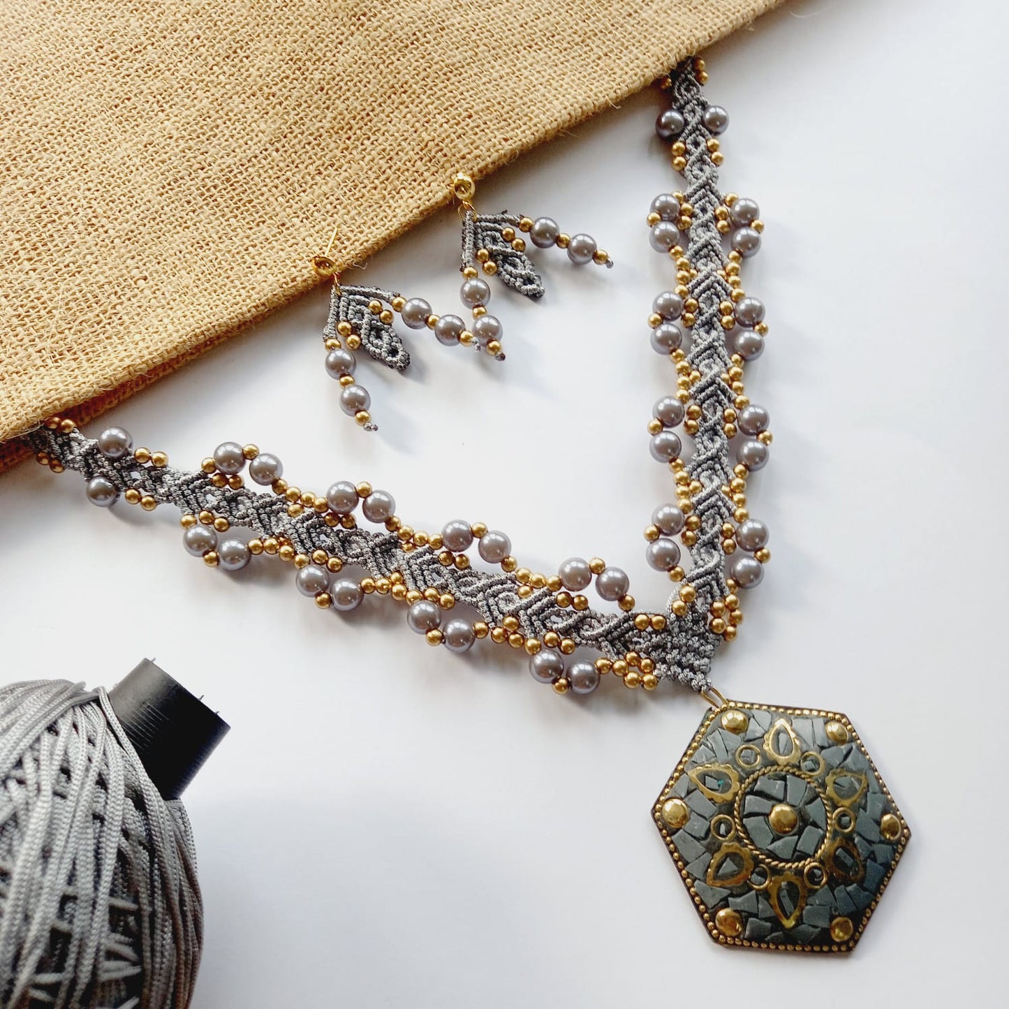 handmade jewellery set handmade necklace handmade earrings stud earrings studs bead jewellery