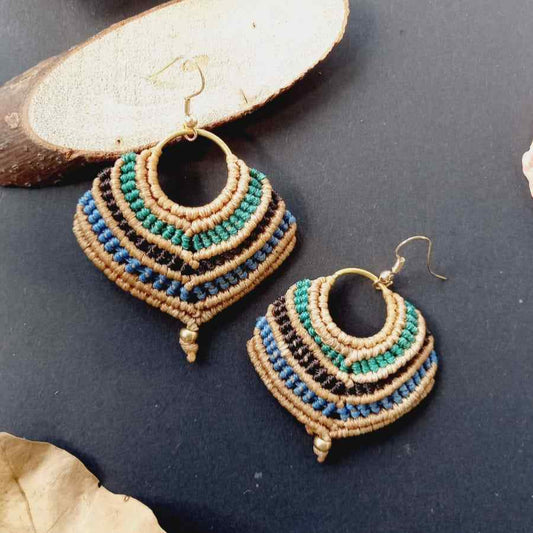 macrame earrings tan earrings gift for her festival gifting birthday gift anniversary gift return gift working woman