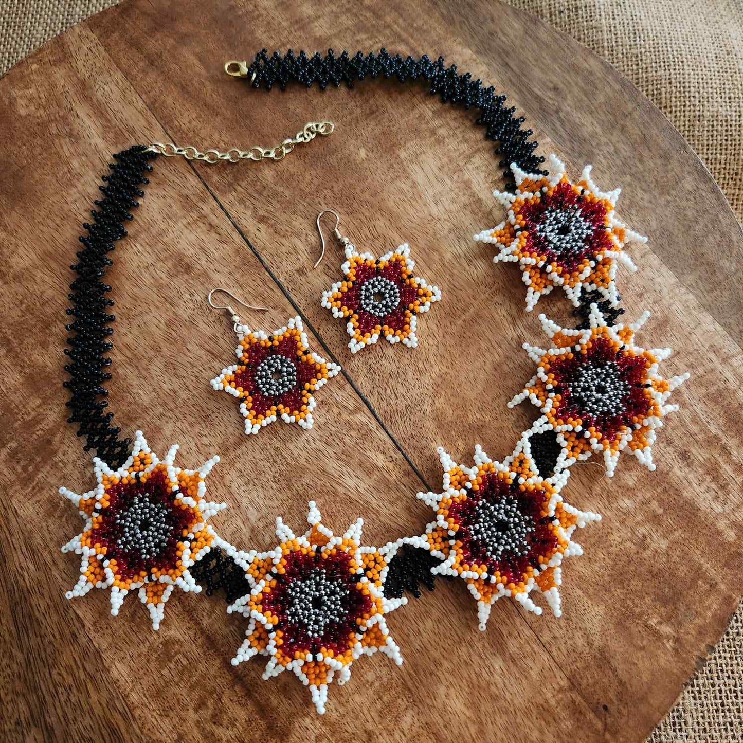 party wear necklace floral bead necklace set flower earrings