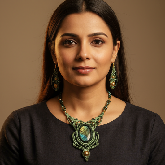 Ujwala macrame necklace set