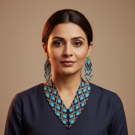 Vritika bead loom necklace set