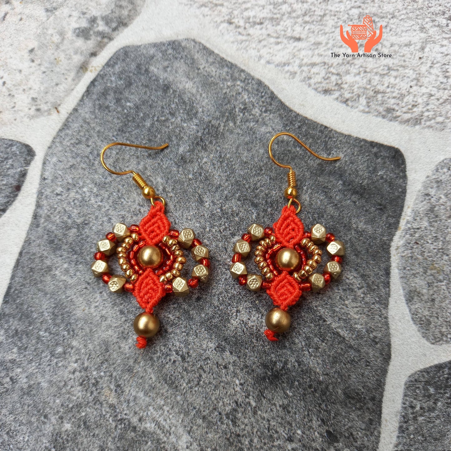 Swarna bead Micro-macramé earrings