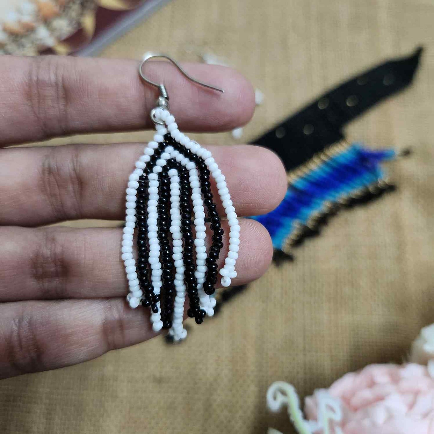 statement bead necklace partywear necklace multi colour necklace for sangeet wedding jewellery evil eye bead earrings