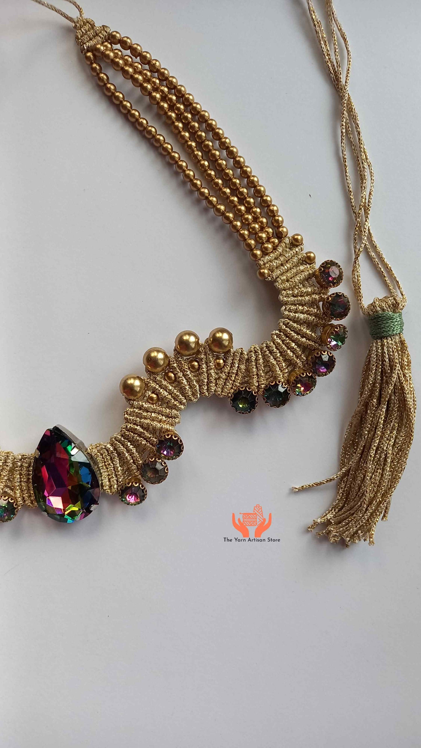 handmade statement bead necklace with stones