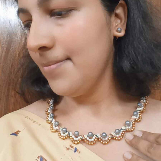 pearl necklace bead necklace office wear necklace stud earrings pearl earrings elegant pearl necklace set formal wear pearls