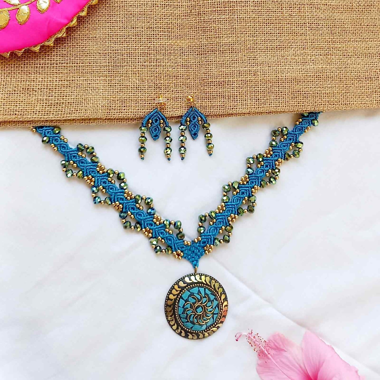 handmade jewellery set handmade necklace handmade earrings stud earrings studs bead jewellery