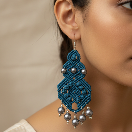Suparvan macrame dangler earrings