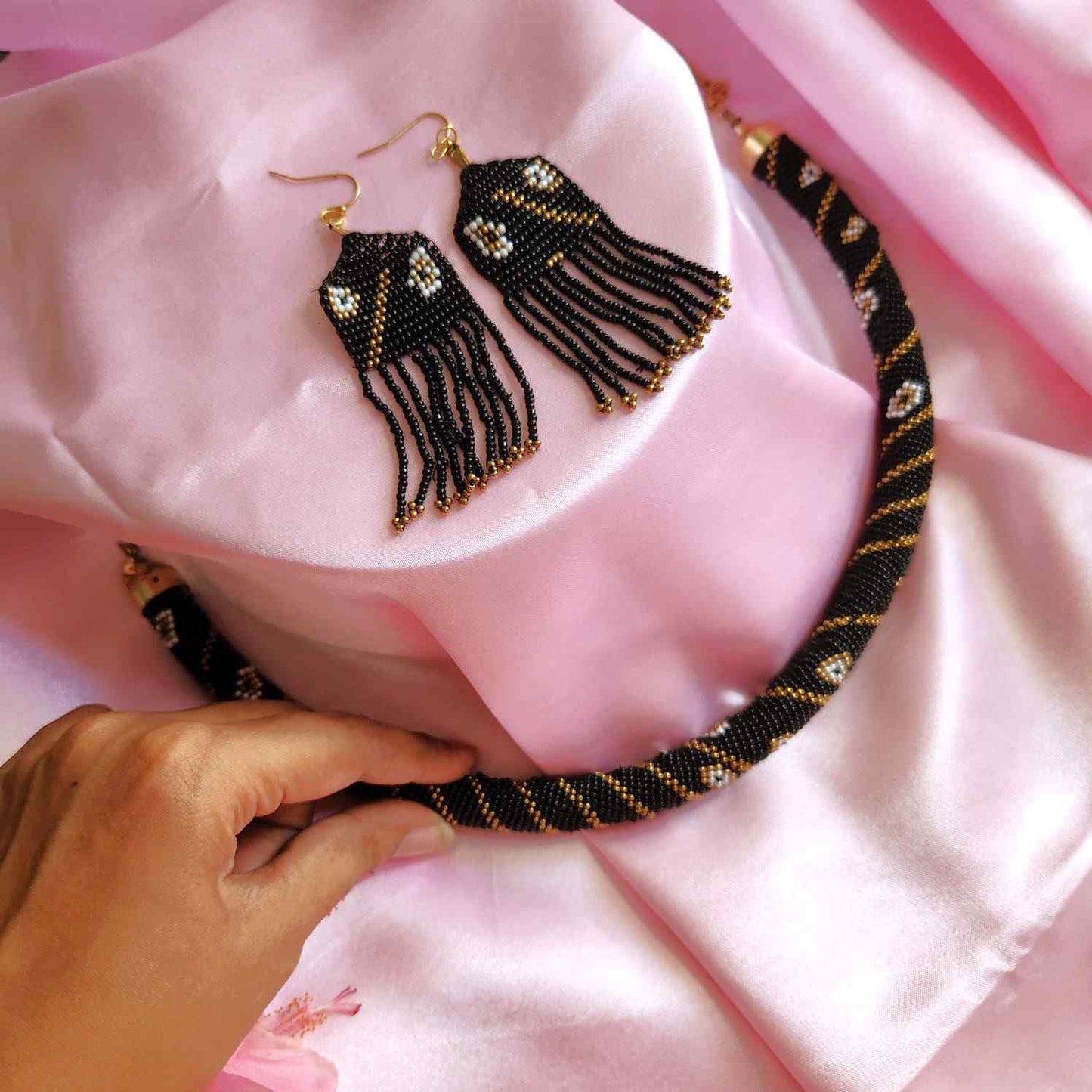 bead jewellery dog collar necklace set rope necklace partywear formal occasion